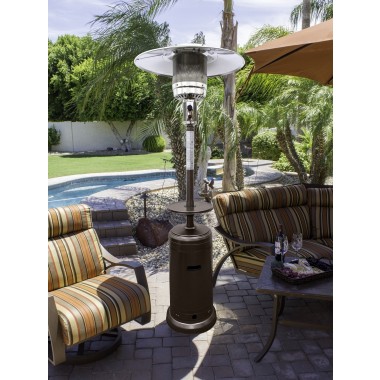 AZ Patio Heaters Outdoor Patio Heater in Hammered Bronze - Lifestyle