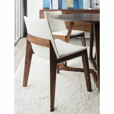 Moe's Home Collection Deco Dining Chair in White PVC - Set of Two -  Lifestyle