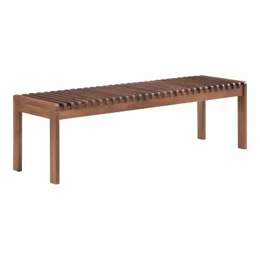 Moe's Home Collection Rohe Bench, Walnut Brown - Front Side Angle