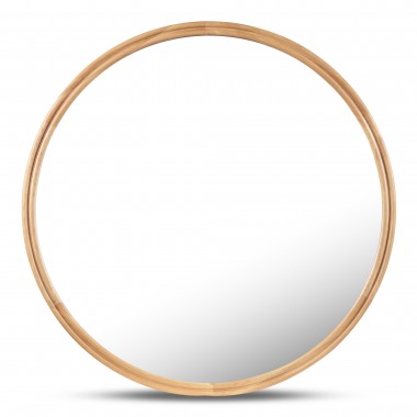 Moe’s Home Collection Alcott Round Mirror Small in Oak