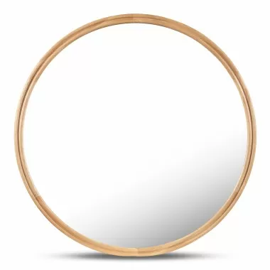 Moe’s Home Collection Alcott Round Mirror Small in Oak