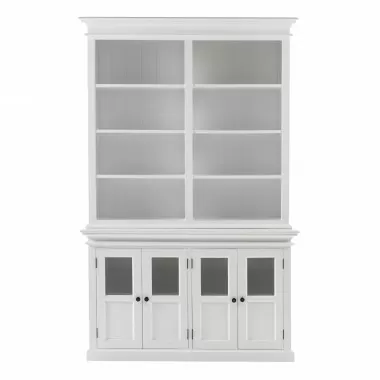 Nova Solo Halifax, Hutch Unit with 4 Glass Doors - Front Angle