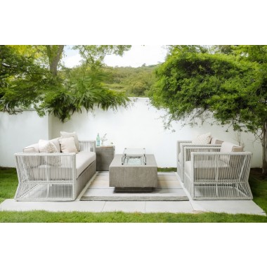 Sunset West Gravelstone Rectangular Fire Table w/ Glass Surround