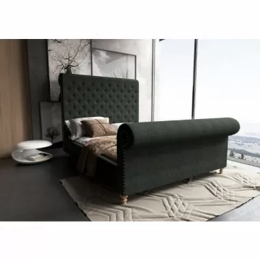 Manhattan Comfort Empire Charcoal Bed Grey