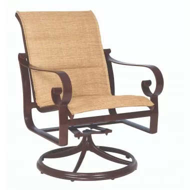 Woodard Belden Padded Sling Swivel Rocker - Angled