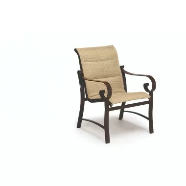 Woodard Belden Padded Sling Dining Arm Chair - Angled