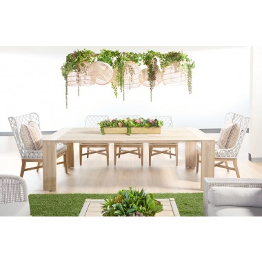 Essentials For Living Big Sur Outdoor Dining Table - Gray Teak - Lifestyle