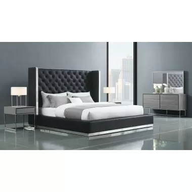 Whiteline Modern Living Abrazo Bed King In Black - Lifestyle 2