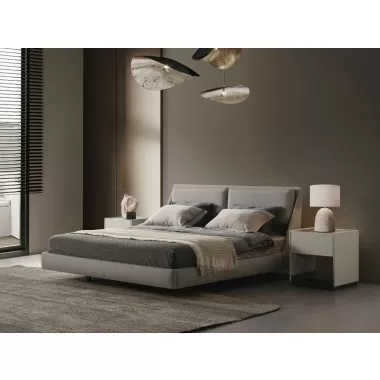 iving Raphael King Bed in Light Gray- Lifestyle 1