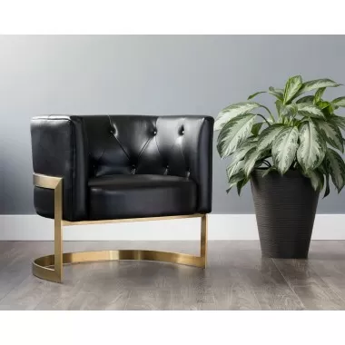 Sunpan Karissa Lounge Chair - Cantina Black - Lifestyle