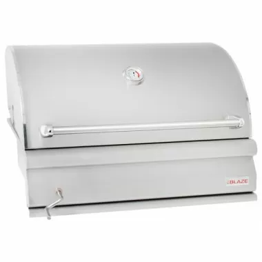 Blaze Grills 32-Inch Charcoal Grill - Angled and Closed