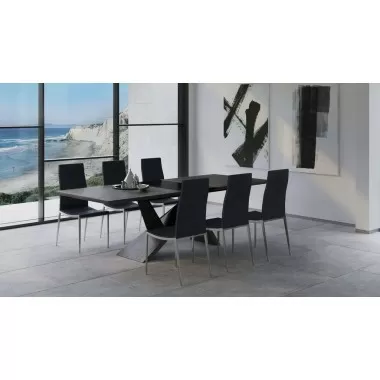 Artiste Extension Dining Table - Lifestyle - Grey Oak / Black