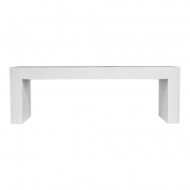 Moe's Home Collection Lazarus Outdoor Bench White - Front Angle