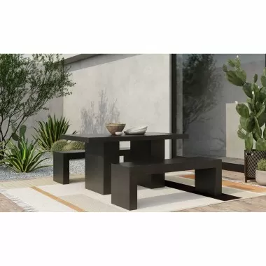 Moe's Home Collection Aurelius 2 Outdoor Dining Table in Black  - Lifestyle
