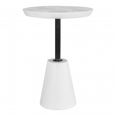 Moe's Home Collection Foundation Outdoor Accent Table in White - Front Angle
