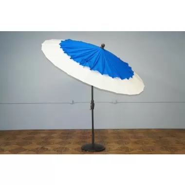 Shade Trends The Breeze Oversized Wind Vent Umbrella - Pacific Blue and White - Angled