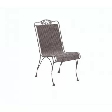 Woodard Briarwood Wrought Iron High Back Dining Side Chair - Angled