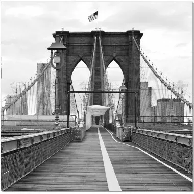 J&M Furniture Acrylic Wall Art Brooklyn Bridge Flag 