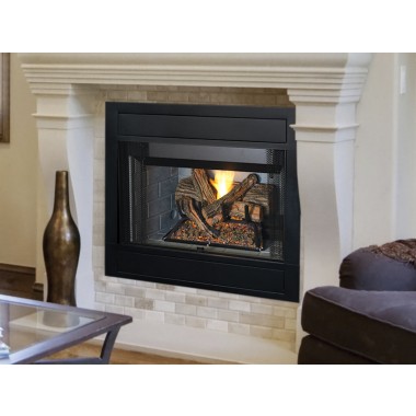 Superior Fireplaces 36" Natural/Propane With Electronic Ignition And White Stacked Refractory Panels