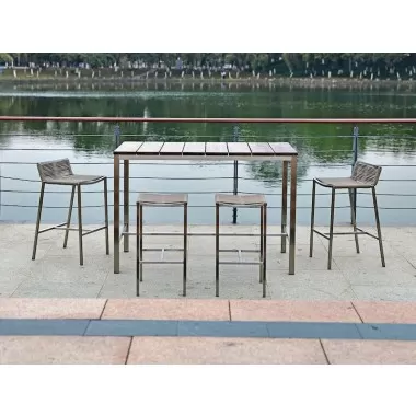 Whiteline Modern Living Stone Outdoor Bar Table