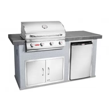 Bull BBQ Power Q Outdoor Island Kitchen & Grill - Angled View 