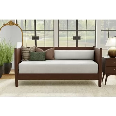 Alpine Furniture Flynn Mid Century Modern Twin Size Day Bed, Walnut - Lifestyle
