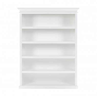 Nova Solo Halifax Bookcase with 5 Shelves - White - Front Angle