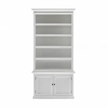 Nova Solo Halifax Single-Bay Hutch Cabinet - White - Front Angle