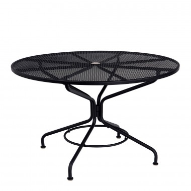 Woodard Café Series Textured Black Contract+ 48" Round Mesh Top Umbrella Table