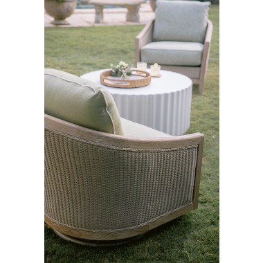 Sunset West Cambria Club Chair in Canvas Canvas w/ Self Welt