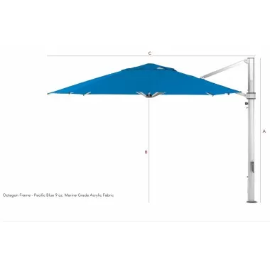 10' Square Cantilever Umbrella - 9 oz Marine Grade Acrylic