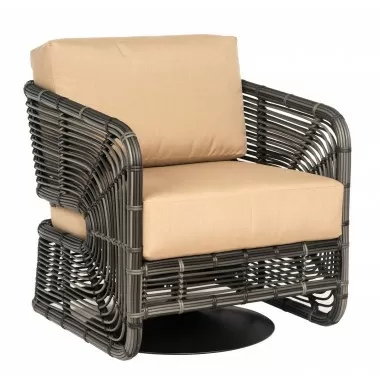 Woodard Carver Swivel Lounge Chair - Angled