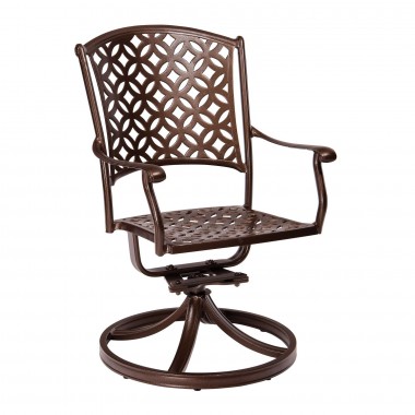 Woodard Casa Swivel Rocking Dining Armchair - Angled