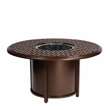 Woodard Casa Fire Round Chat Height Fire Table - Angled