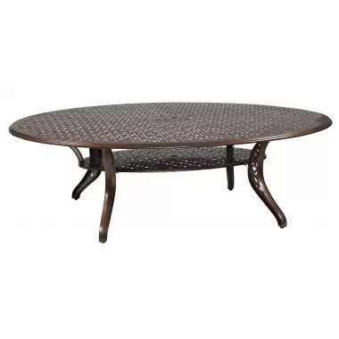 Woodard Casa Oval Dining Umbrella Table - Angled