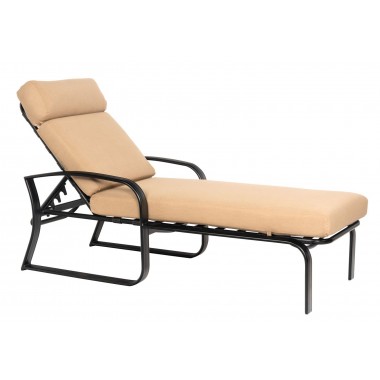 Woodard Cayman Isle Cushion Adjustable Chaise Lounge - Angled