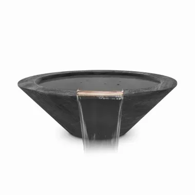 The Outdoor Plus Cazo Wood Grain Water Bowl Ebony