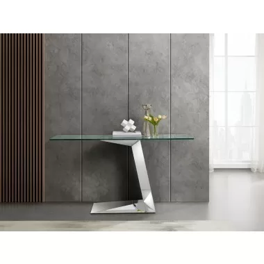  Casabianca CECILIA Console Table In Clear Bent Glass - Lifestyle