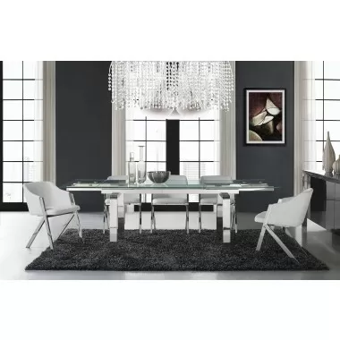 ACORN Collection White Eco-Leather Arm Dining Chair