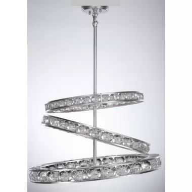 ZEEV Lighting Imbrium Chandelier - Silver Leaf With Seeded Crystal Spheres