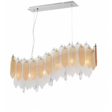 ZEEV Lighting Stratus Chandelier - Chrome With Amber & Frosted Glass