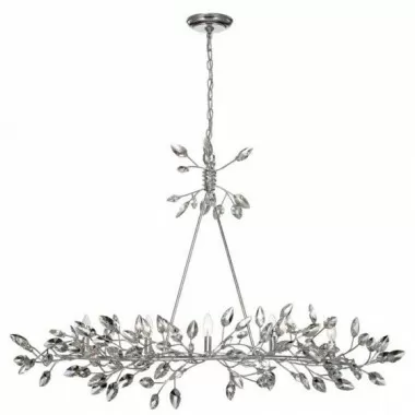  Silver Leaf with Clear Crystal