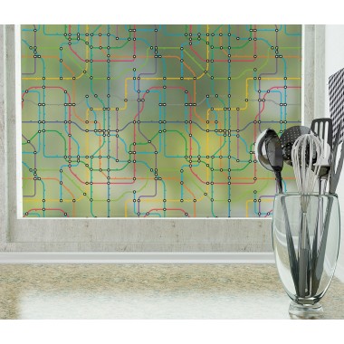 Odhams Press Transit Frosted Non-Adhesive Decorative Window Film - Privacy Cling Film
