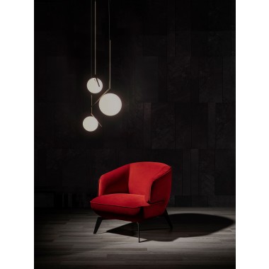  Whiteline Modern Living Mersin Accent Chair In Red Velvet Fabric - Lifestyle 3