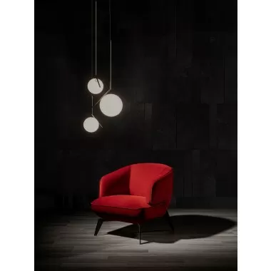  Whiteline Modern Living Mersin Accent Chair In Red Velvet Fabric - Lifestyle 3