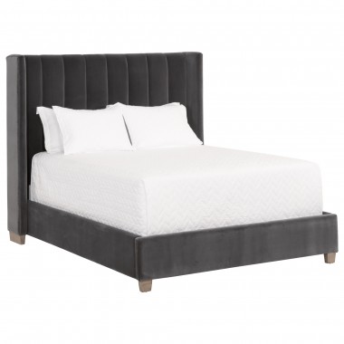 Essentials For Living Chandler Queen Bed in Dark Dove Natural Gray - Front Side Angle