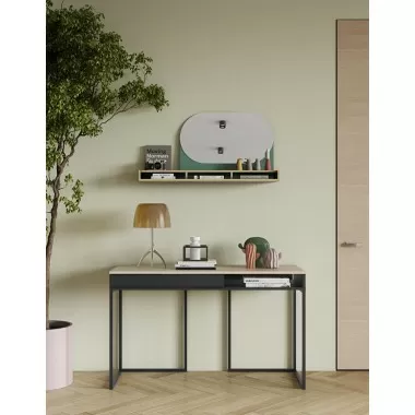 TemaHome City Desk in Walnut & Pure Black - Lifestyle 