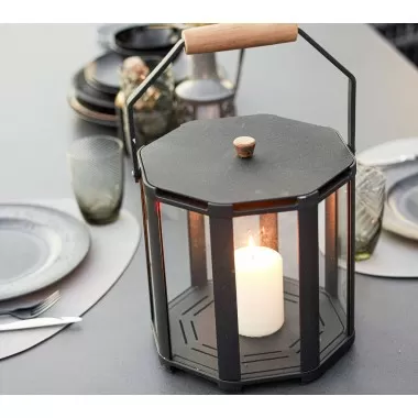 Cane-Line Lightlux Lantern W/Teak Handle Mini Top View