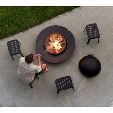 Cane-Line Cut Stool, Stackable top view