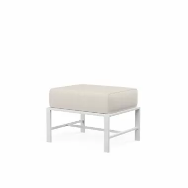 Bristol Ottoman in Canvas Natural w/ Self Welt - Front Side Angle